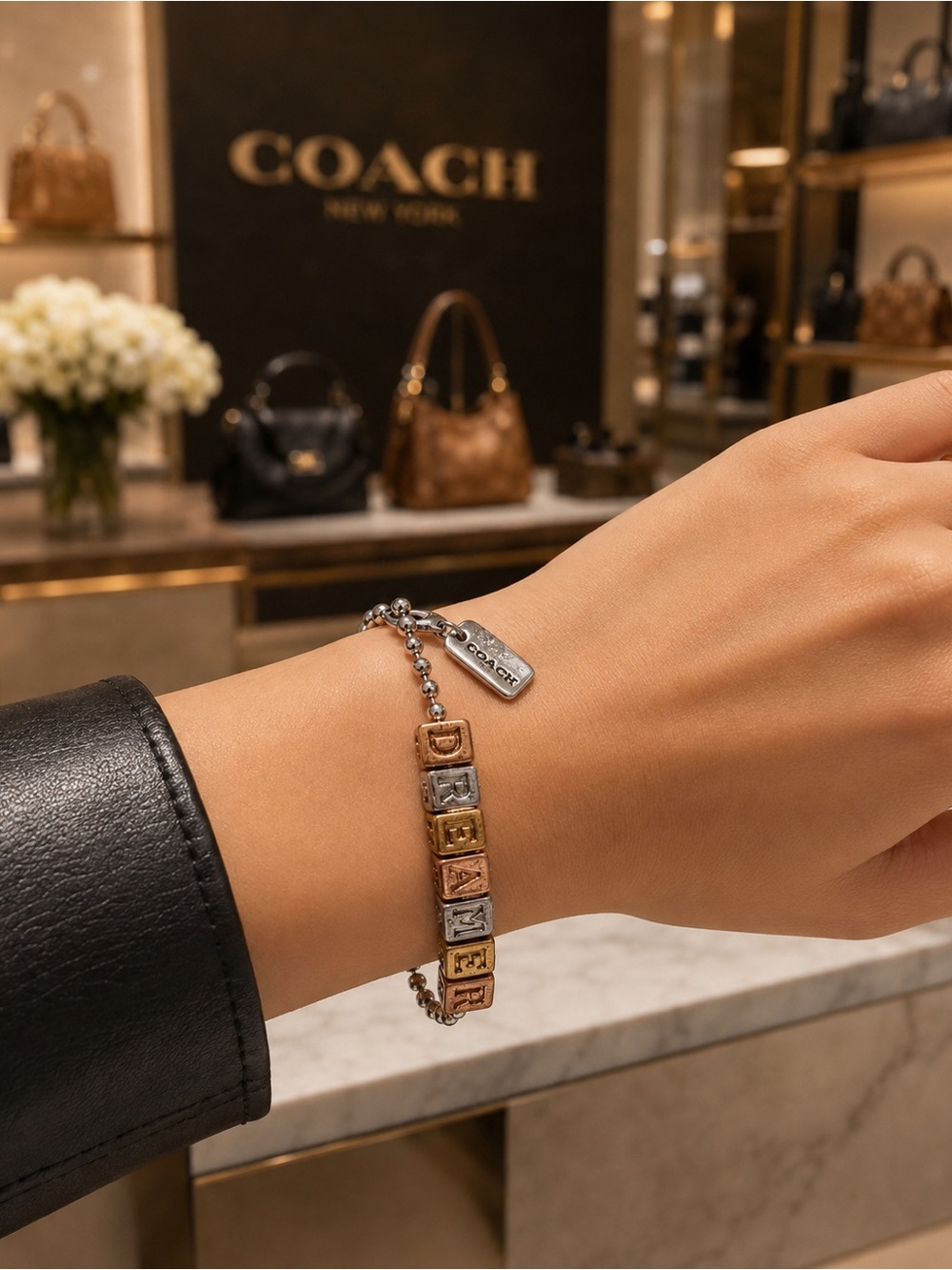 Coach Rare RUNWAY DREAMER Letter Block Bracelet – Multicolor with dust bag. - Picture 1 of 3